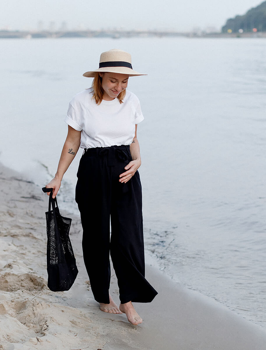 Lightweight maternity culottes