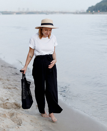 Lightweight maternity culottes