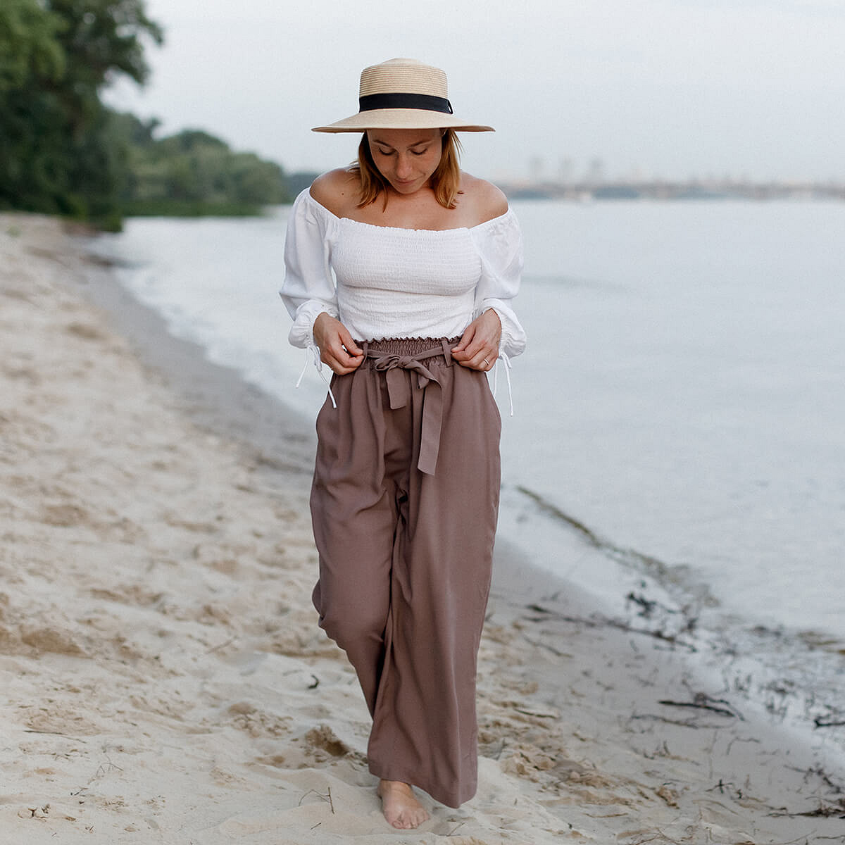 Lightweight maternity culottes
