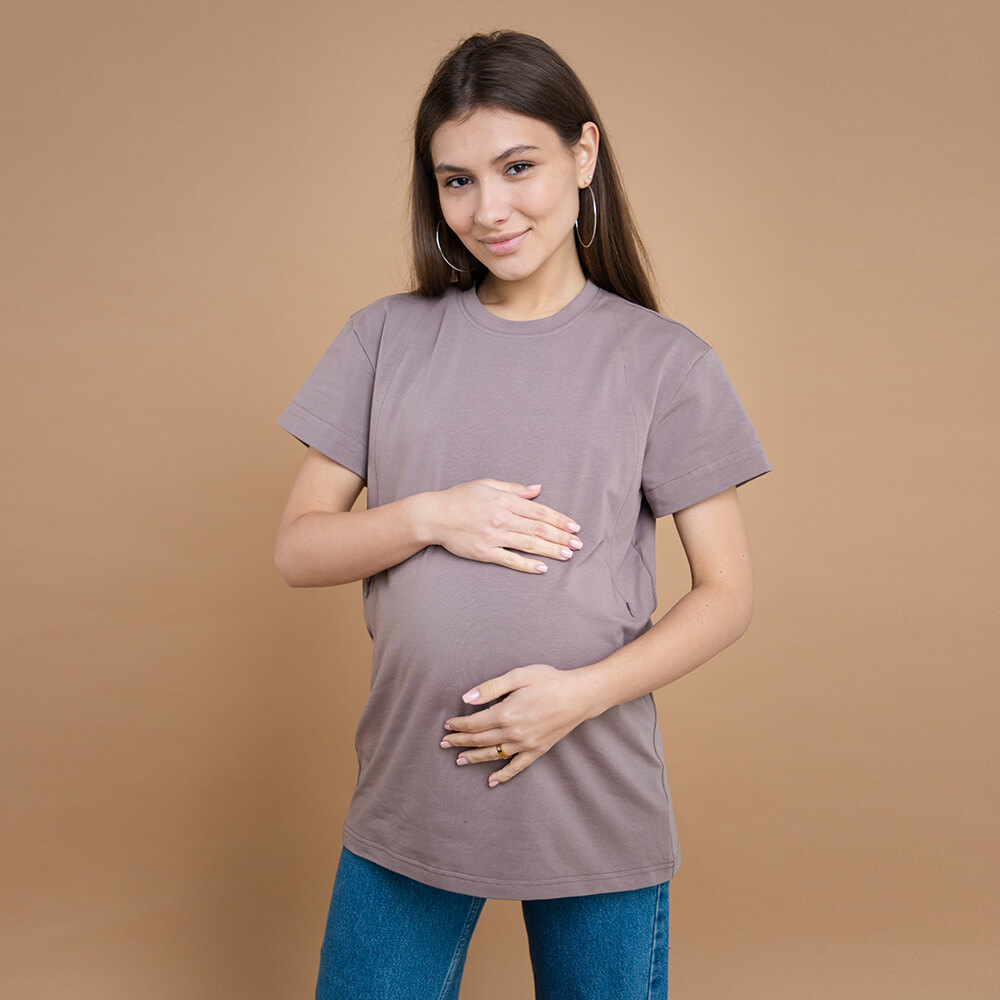 Maternity & nursing oversize T-shirt Cocoa