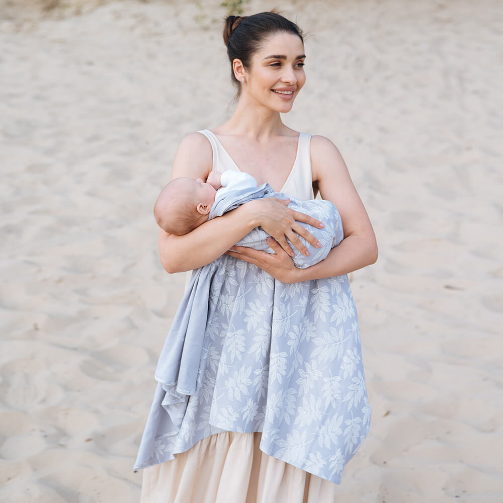 Stretchy swaddle blanket 110 x 90 cm Grey