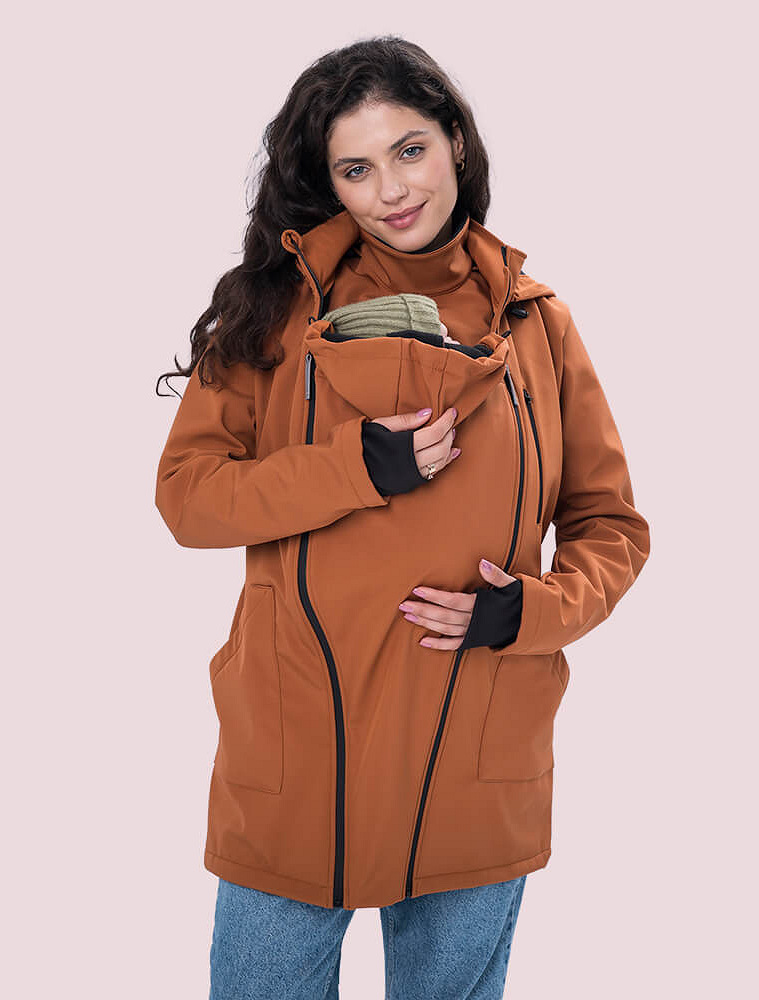 4 in 1 Softshell maternity babywearing jacket