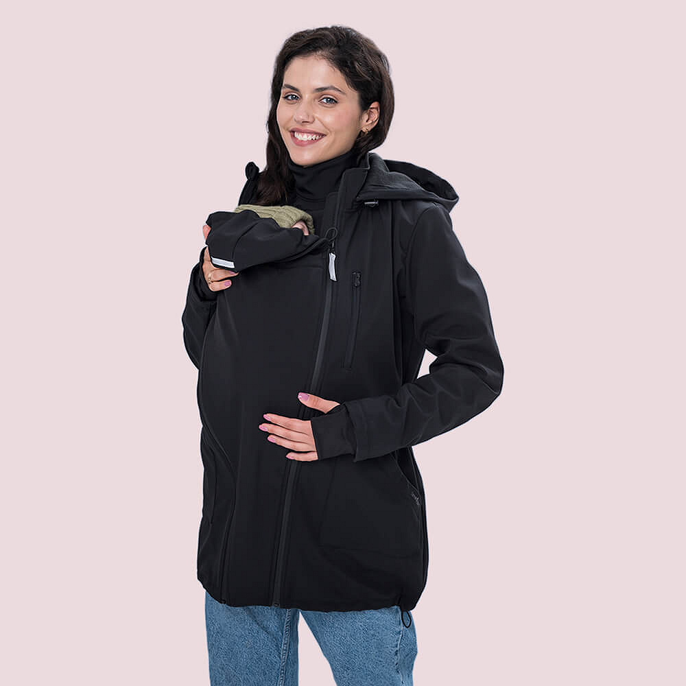 4 in 1 Softshell maternity babywearing jacket