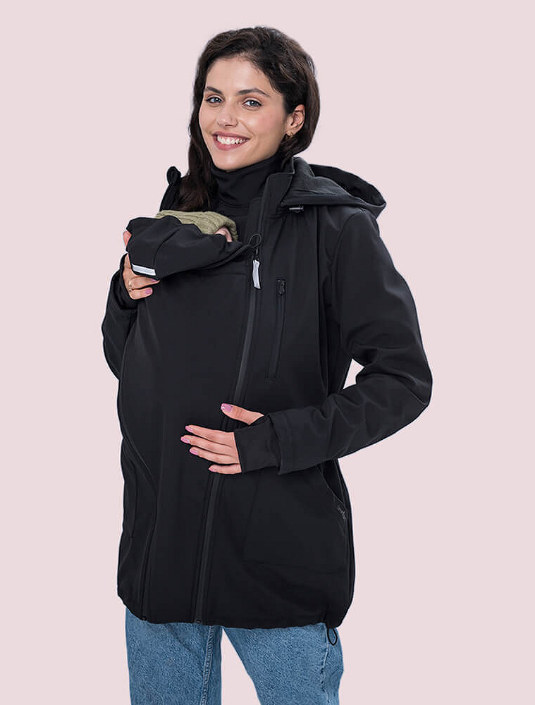 4 in 1 Softshell maternity babywearing jacket