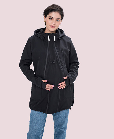 4 in 1 Softshell maternity babywearing jacket