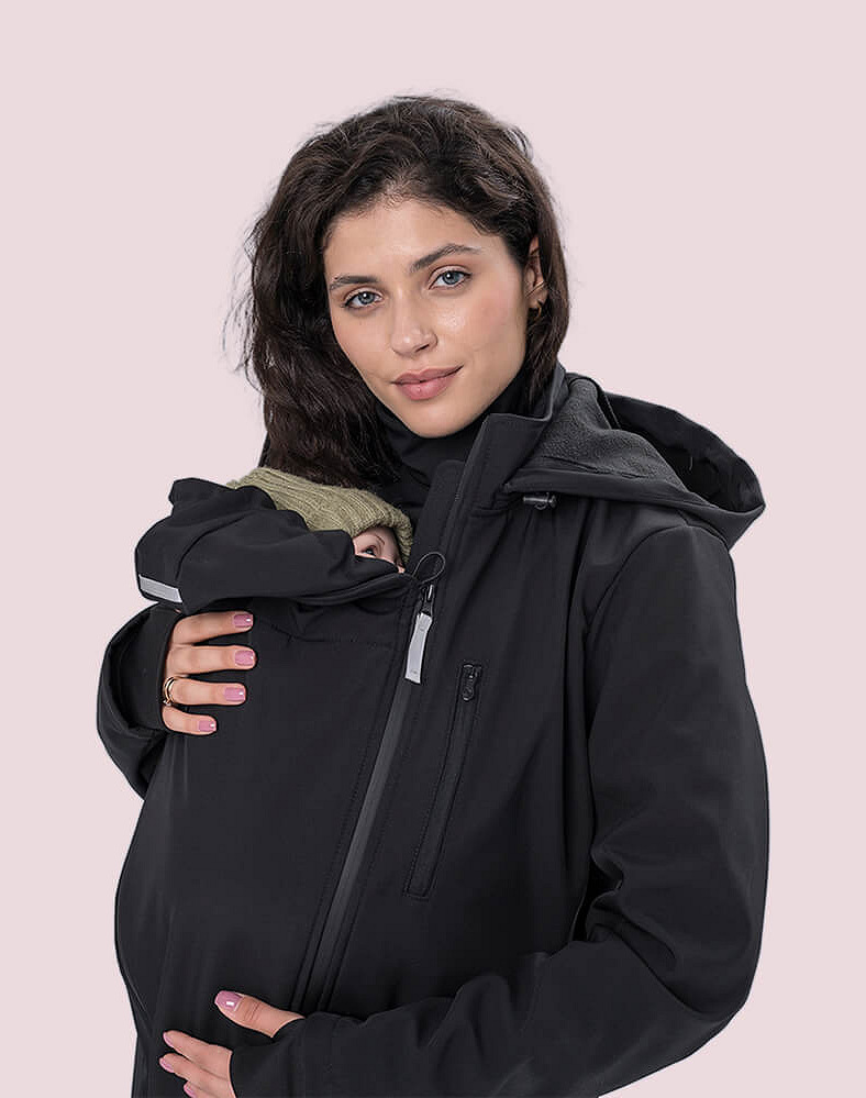 4 in 1 Softshell maternity babywearing jacket
