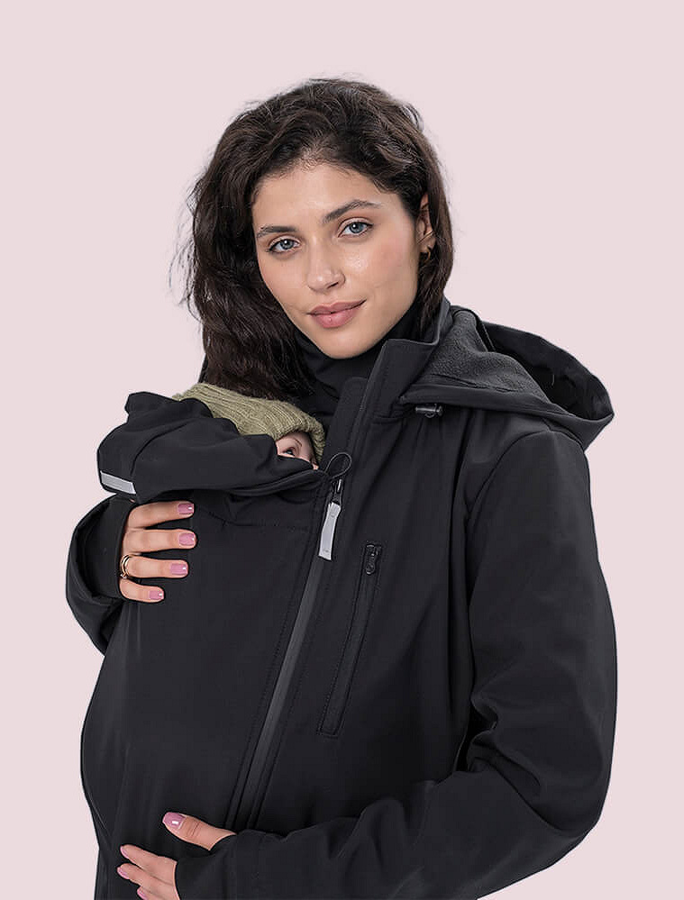 4 in 1 Softshell maternity babywearing jacket